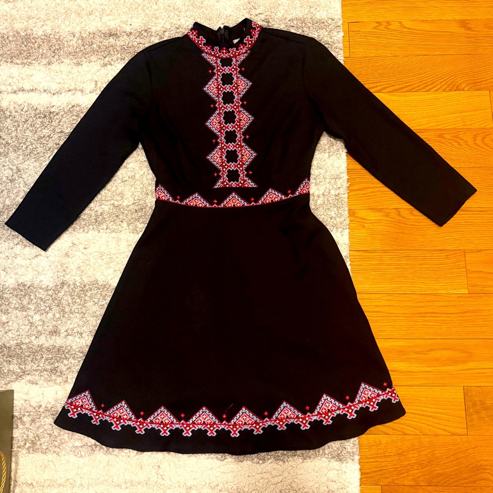 ASOS Black Dress with Folk Embroidery